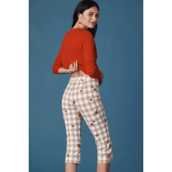 NWT Maeve Capri Gingham Pants Size 4 - Picture 3 of 4